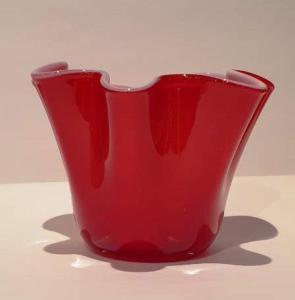 Vase Eventail rouge et blanc petit