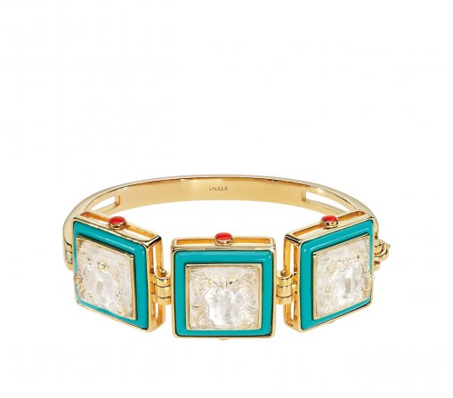 Bracelet Arethuse Cristal Incolore Lalique Vermeil Turquoise