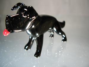 Chien Labrador noir miniature en cristal de boheme
