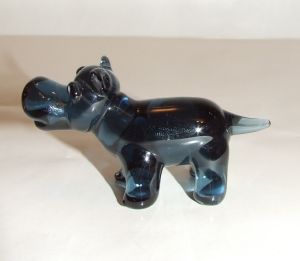 Hippopotame miniature en cristal