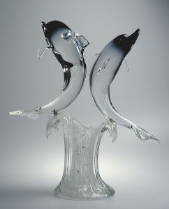 Dauphins en verre de Murano 