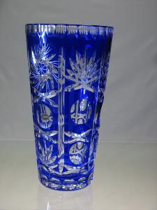 Vase en Cristal de Bohème couleur bleu 20 cm 