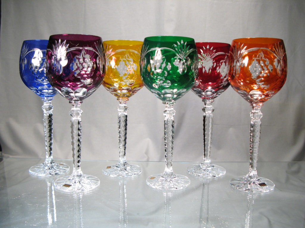 verre cristal en couleur