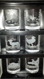 Verres à whisky ou apéritif décor chasse 
