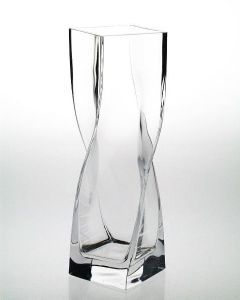 Vase torsadé rectangulaire en cristal 