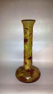 Vase Tip Gallé Soliflore " Framboise jaune marron" 