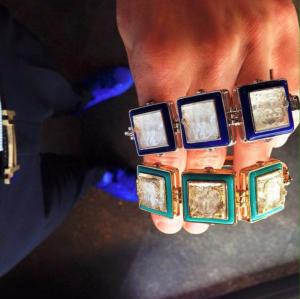 Bracelet Arethuse Cristal Incolore Lalique Vermeil Turquoise