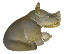 Mini Rhinocéros Pate Cristal Daum 