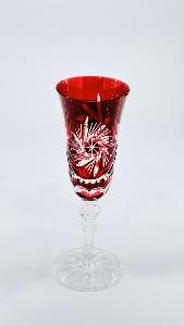 Flutes à Champagne rouge Cristal de Bohème Etoile Diamant ouverte