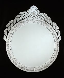 Miroir Venitien Rond Venexiart Murano Véritable 