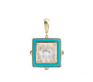 Pendentif Arethuse Cristal Incolore Lalique Vermeil