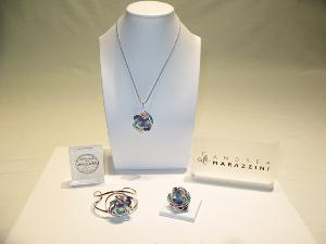 Parure Marazzini Fleur Cristal Swarovski turquoise violet