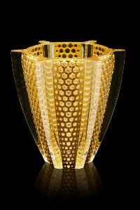 Vase Lalique Rayons a la Feuille d' or GM 88ex