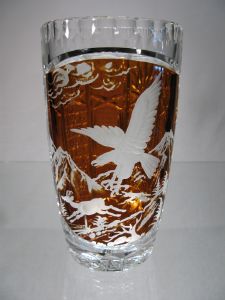 Vase Aigle en Cristal de Bohème  
