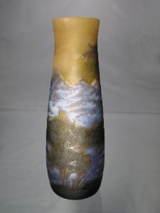 Vase soliflore Tip Gallé décor Lorraine Bleu