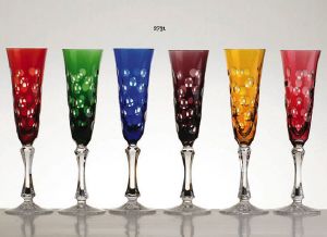 Collection Moscou: Verres Roêmer cristal 6 couleurs