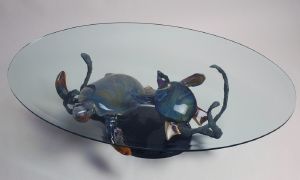 Table Basse Verre Murano deux Tortue de Mer