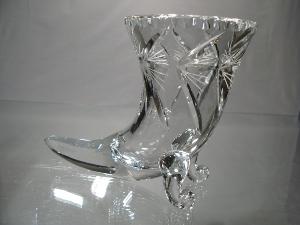 Vase Corne en Cristal de Bohème Taille 