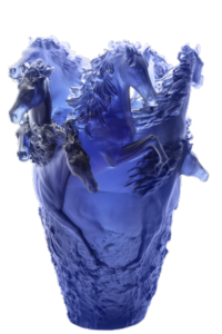 Vase Cheval Bleu par atelier Daum 