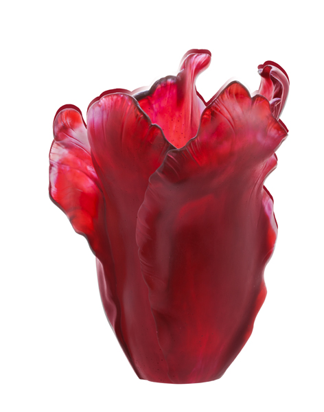Vase Tulipe Daum Rouge 