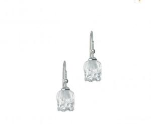 Boucles d' Oreilles Dormeuse Muguet Cristal Lalique 