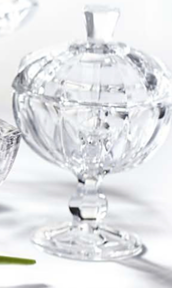 Bonbonniere en Cristal de Bohème sur pied 12 cm 