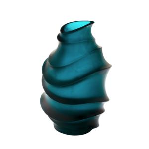 Vase Sand Bleu moyen Daum par Artiste C. Ghion