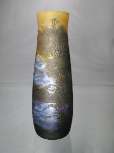 Vase soliflore Tip Gallé décor Lorraine Bleu