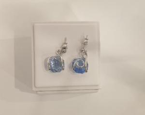 Boucles Marazzini Simple Cristal Swarovski bleu clair 