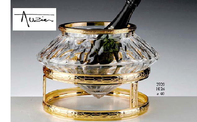 Cristal de Paris : Seau à Champagne bronze or