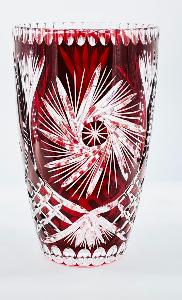Vase en Cristal de Bohème couleur rouge 