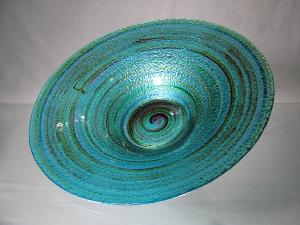 Coupe en verre turquoise multicouleur