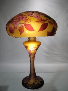 Lampe Tip Gallé grande decor fleurs