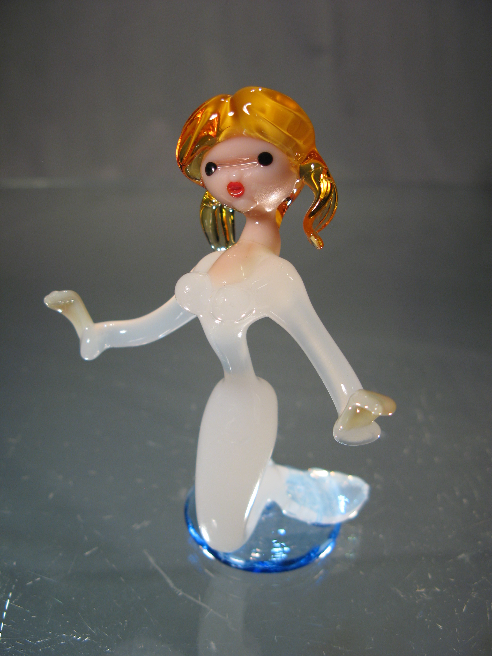 Sirene Personnage Miniature en Cristal de couleur blanc mat