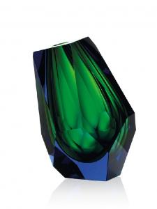 Vase Cristal Moser Pear vert et bleu