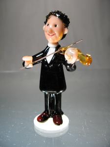 Homme Orchestre Violoniste en Cristal de couleur 