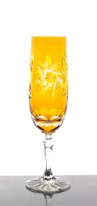 Flûtes à Champagne Couleur Cristal de Bohème Etoile pied calice