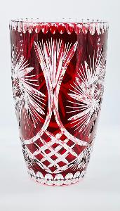 Vase en Cristal de Bohème couleur rouge 