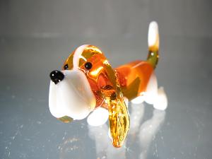 Chien Basset Hound en Cristal de couleur 