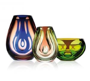 Collection vase et coupe Guttula Cristal Moser 