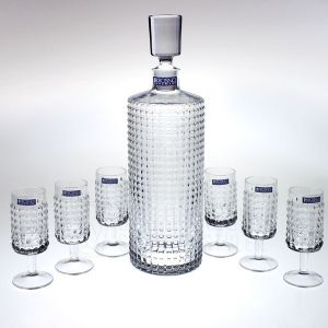 Service à Liqueur Limoncello Krosno Carafe + 6 verres digestifs