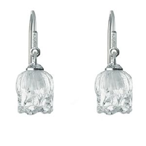 Boucles d' Oreilles Dormeuse Muguet Cristal Lalique 