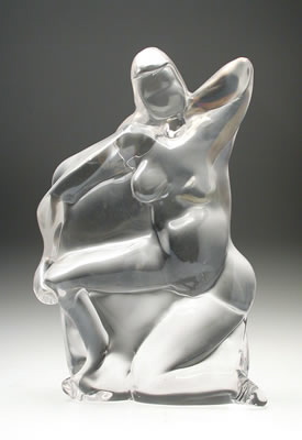 Sculpture Femme Verre Transparent Murano Zanetti 