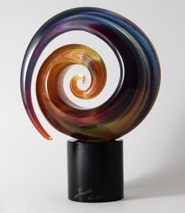 Spirale Ronde Verre Artistique Cristal Art Murano Zanetti multicouleur 