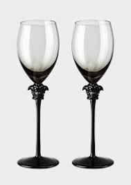 VERSACE Médusa : coffret 2 verres à vin blanc Haze