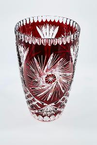 Vase en Cristal de Bohème couleur rouge 