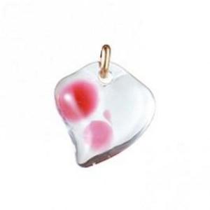 Pendentif La Rochère coeur transparent avec tache couleur