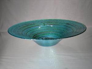 Coupe en verre turquoise multicouleur