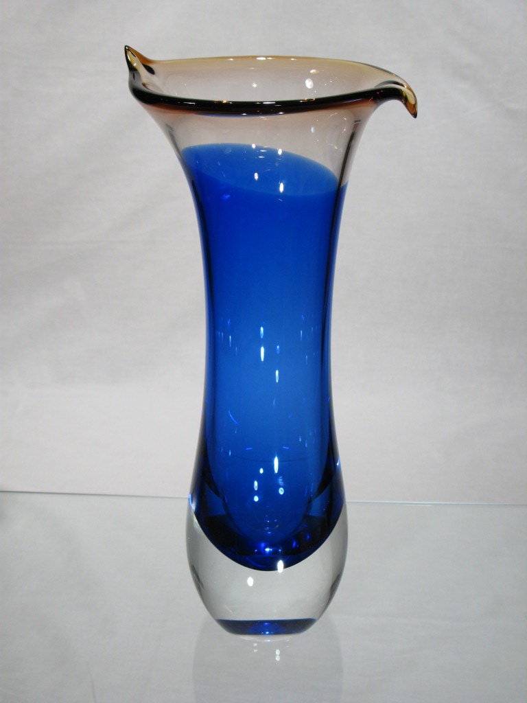 Vase Murano verre  Vase Murano  Bleu vase cristal murano  