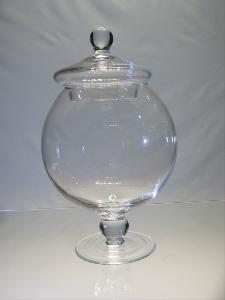 Bonbonniere ronde sur pied en semi Cristal uni